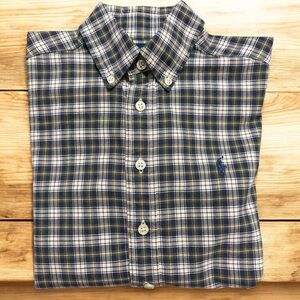 Ralph Lauren Boys Size Small 8/10 Cotton Plaid Oxford Button Down Long Sleeve